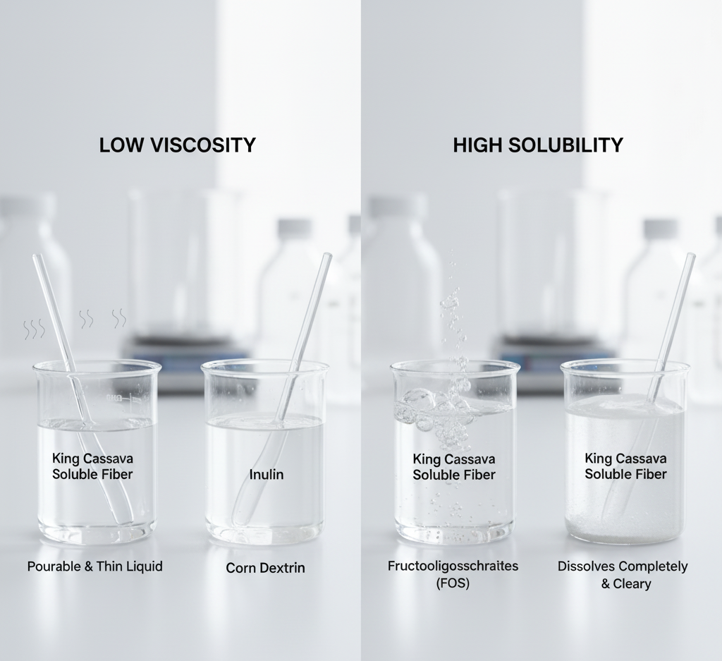 low viscosity and high solubility of King cassava soluble fiber